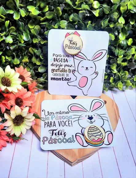 Card com Moedinha de Chocolate ao Leite- Páscoa