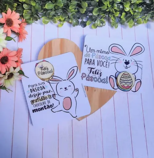 Card com Moedinha de Chocolate ao Leite- Páscoa