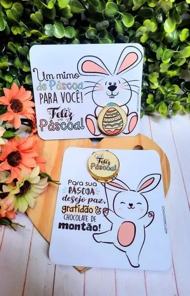 Card com Moedinha de Chocolate ao Leite- Páscoa