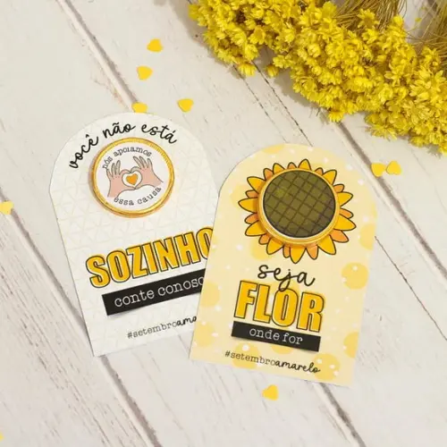 Card com Moedinha de Chocolate ao Leite- Setembro Amarelo