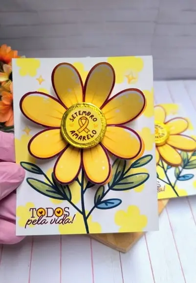 Card com Moedinha de Chocolate ao Leite- Setembro Amarelo
