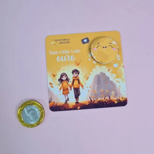 Card com Moedinha de Chocolate ao Leite- Setembro Amarelo