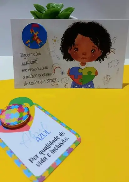 Card com Moedinha de Chocolate- Abril Azul