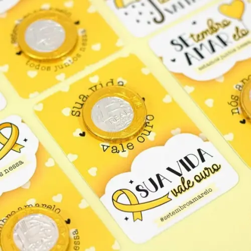 Card com Moedinha de Chocolate ao Leite- Setembro Amarelo