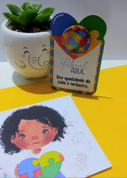 Card com Moedinha de Chocolate- Abril Azul