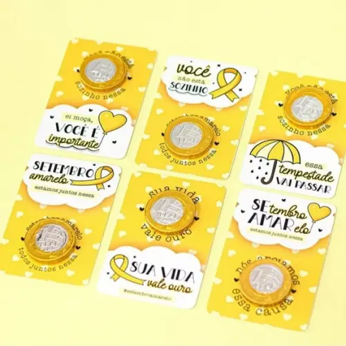 Card com Moedinha de Chocolate ao Leite- Setembro Amarelo
