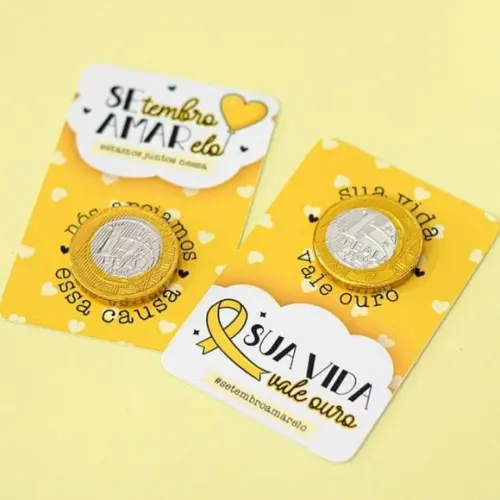 Card com Moedinha de Chocolate ao Leite- Setembro Amarelo