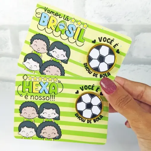 Card com Moedinha de Chocolate- Copa do Mundo