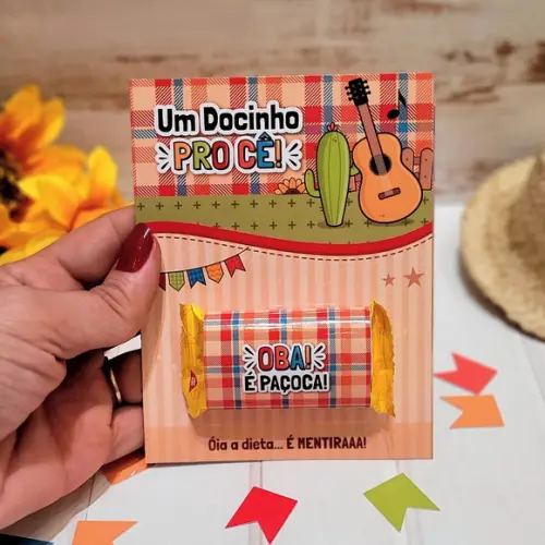 Card com Paçoca- Festa Junina