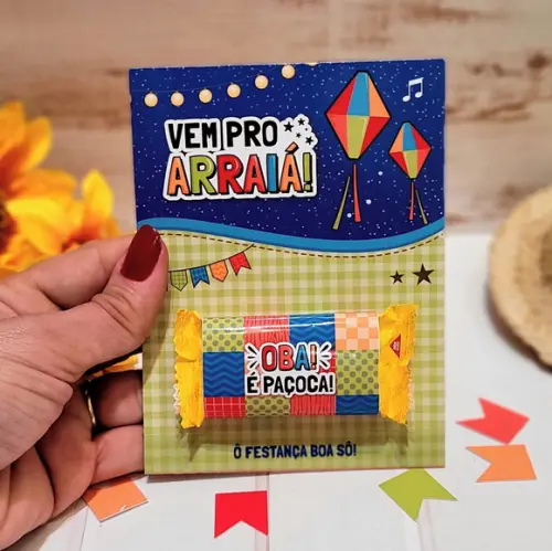 Card com Paçoca- Festa Junina