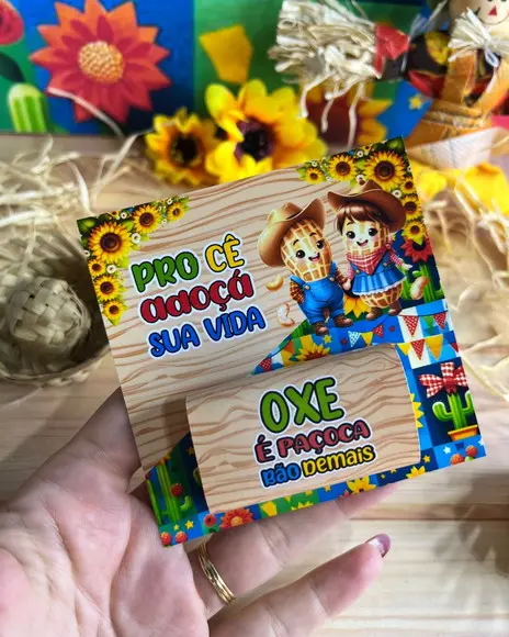 Card com Paçoca- Festa Junina