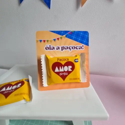 Card com Paçoca- Festa Junina