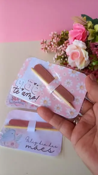 Card com Palitinho e Mini Lixa- Dia das Mães