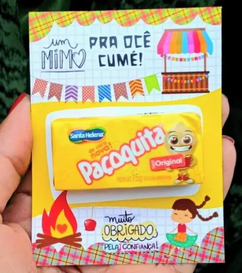 Card com Paçoca- Festa Junina