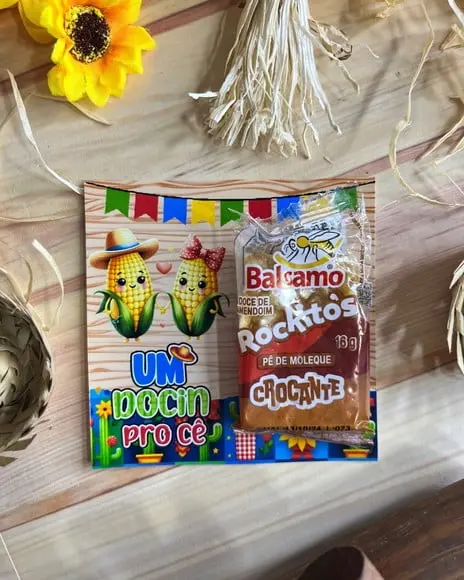 Card com Pé de Moleque- Festa Junina