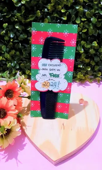 Card com Pente de Bolso- Natal