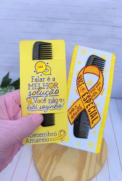 Card com Pente de Bolso- Setembro Amarelo
