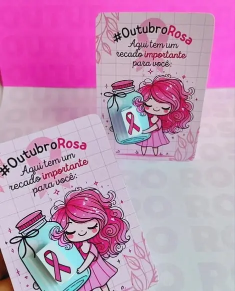 Card com Pílula e Frase- Outubro Rosa