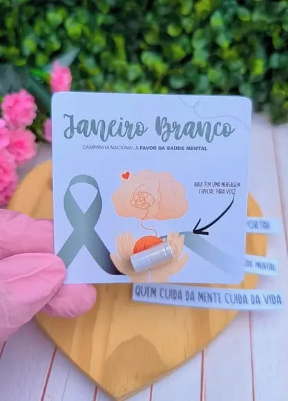Card com Pílula Mensagem- Janeiro Branco