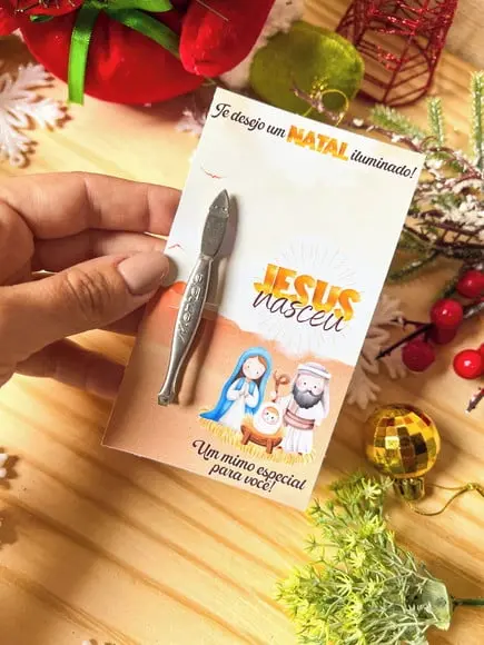 Card com Pinça ou Escovinha- Natal