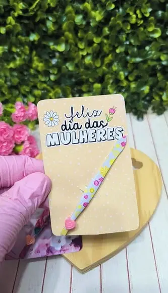 Card com Pinça- Dia da Mulher
