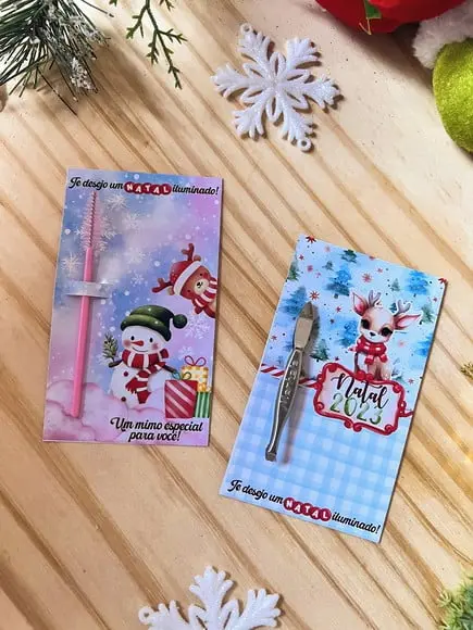 Card com Pinça ou Escovinha- Natal