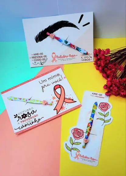 Card com Pinça- Outubro Rosa