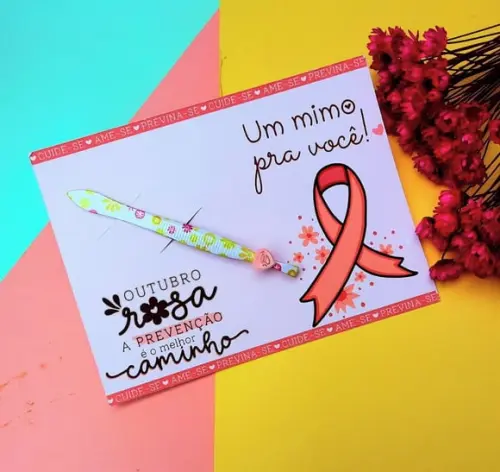 Card com Pinça- Outubro Rosa