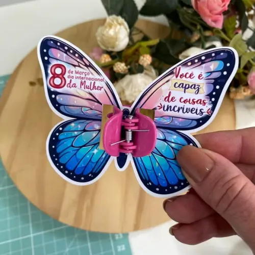 Card com Piranha de Cabelo- Dia da Mulher