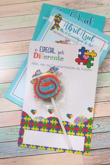 Card com Pirulito- Abril Azul