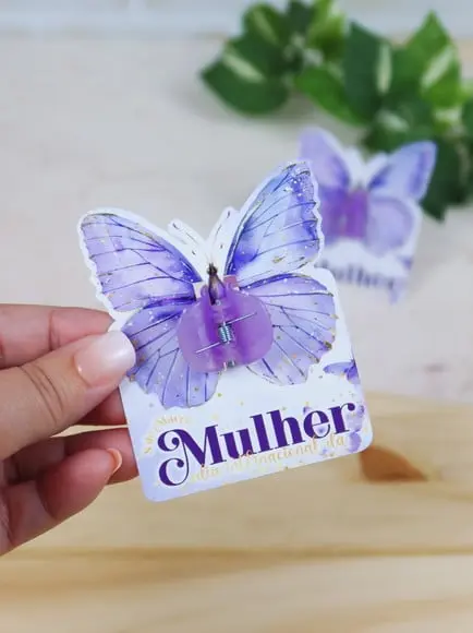 Card com Piranha de Cabelo- Dia da Mulher