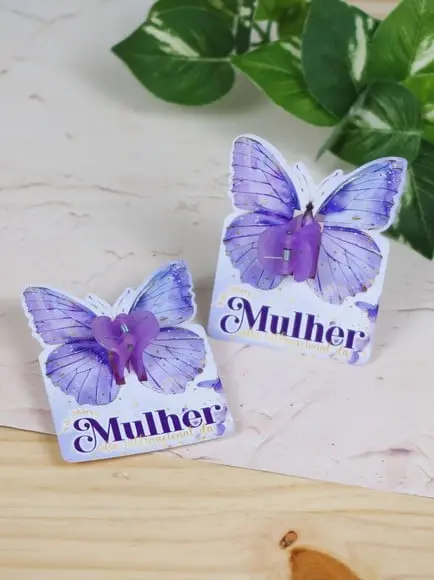 Card com Piranha de Cabelo- Dia da Mulher