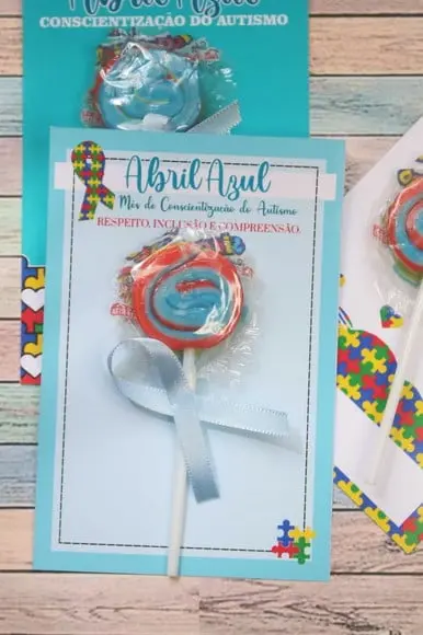 Card com Pirulito- Abril Azul
