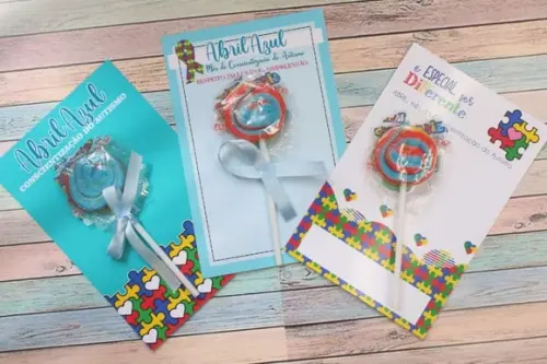 Card com Pirulito- Abril Azul