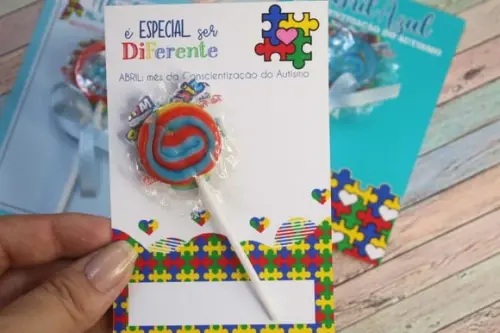 Card com Pirulito- Abril Azul