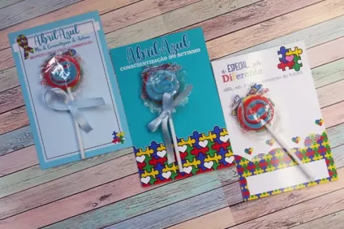 Card com Pirulito- Abril Azul