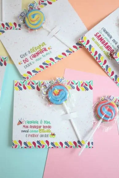 Card com Pirulito- Carnaval