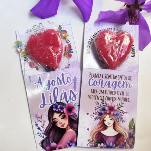 Card com Pirulito- Agosto Lilás