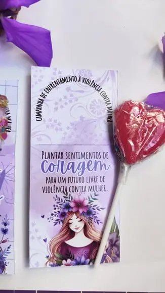 Card com Pirulito- Agosto Lilás