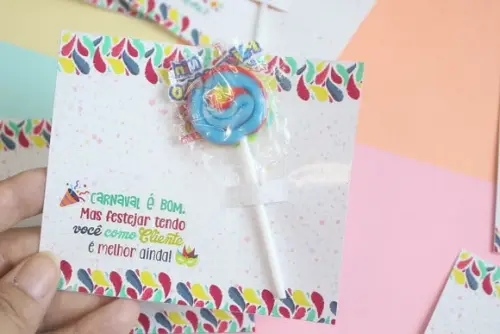 Card com Pirulito- Carnaval
