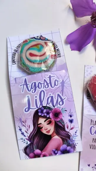 Card com Pirulito- Agosto Lilás