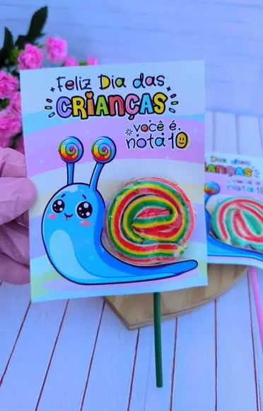 Card com Pirulito- Dia das Crianças