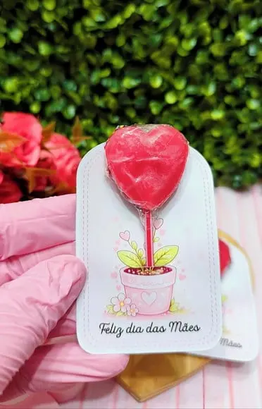 Card com Pirulito- Dia das Mães