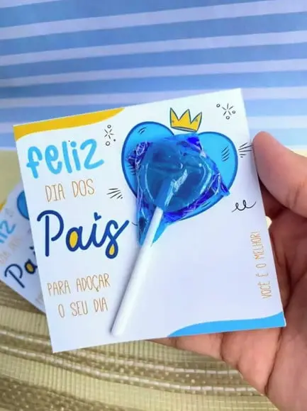 Card com Pirulito- Dia dos Pais