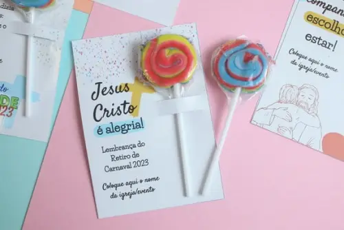 Card com Pirulito- Retiro de Carnaval