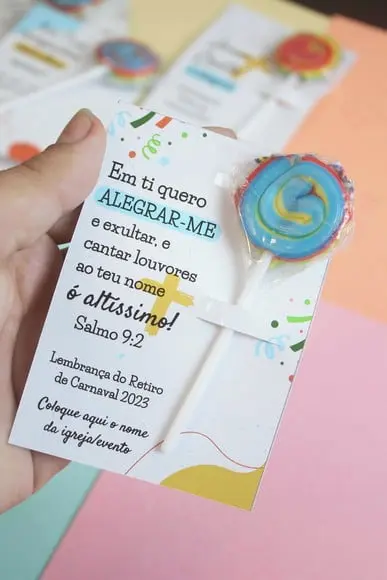 Card com Pirulito- Retiro de Carnaval
