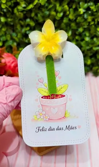 Card com Prendedor de Cabelo e Mini Lixa- Dia das Mães