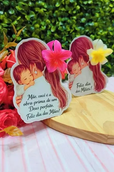 Card com Prendedor de Cabelo Florzinha- Dia das Mães