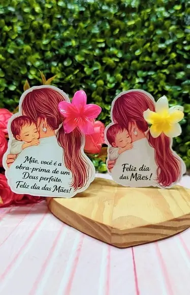 Card com Prendedor de Cabelo Florzinha- Dia das Mães