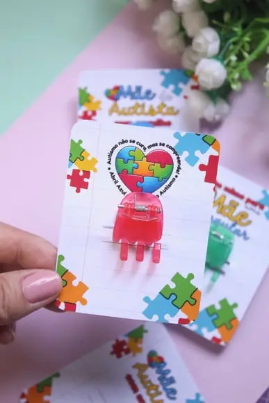 Card com Prendedor de Cabelo- Autismo